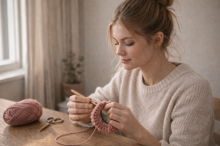 Scrunchie häkeln: Einfache Anleitung für Anfänger